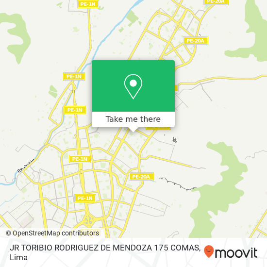 JR  TORIBIO RODRIGUEZ DE MENDOZA 175  COMAS map