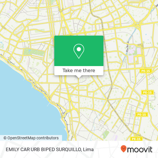 Mapa de EMILY   CAR   URB BIPED   SURQUILLO