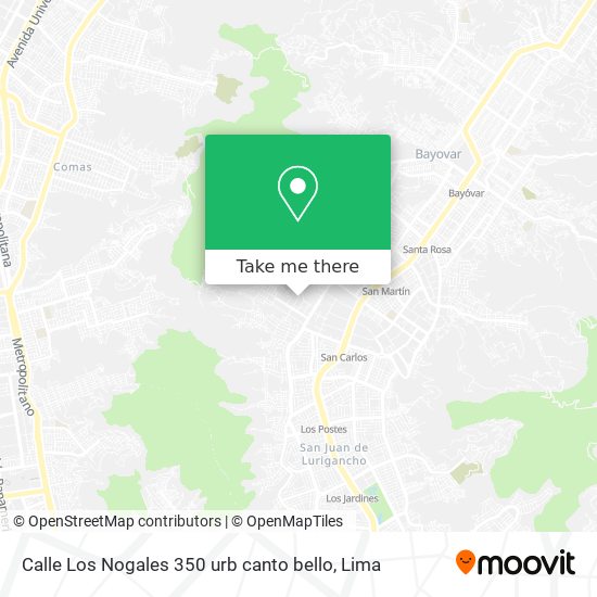 Calle Los Nogales 350  urb canto bello map