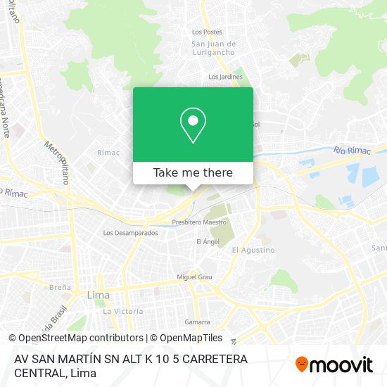 AV  SAN MARTÍN SN  ALT  K 10 5 CARRETERA CENTRAL map