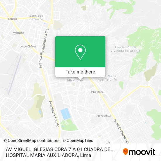 Mapa de AV  MIGUEL IGLESIAS CDRA  7 A 01 CUADRA DEL HOSPITAL MARIA AUXILIADORA