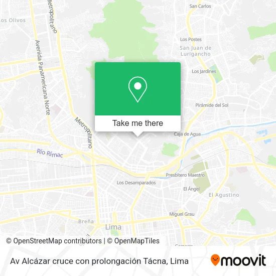 Mapa de Av  Alcázar cruce con prolongación Tácna