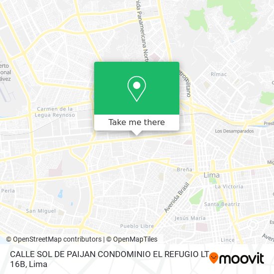 Mapa de CALLE SOL DE PAIJAN   CONDOMINIO EL REFUGIO LT 16B