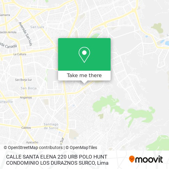 CALLE SANTA ELENA 220 URB POLO HUNT   CONDOMINIO LOS DURAZNOS   SURCO map