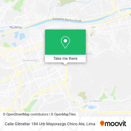 Mapa de Calle Gibraltar 184 Urb  Mayorazgo Chico  Ate