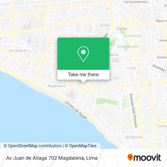 Mapa de Av Juan de Aliaga 702  Magdalena