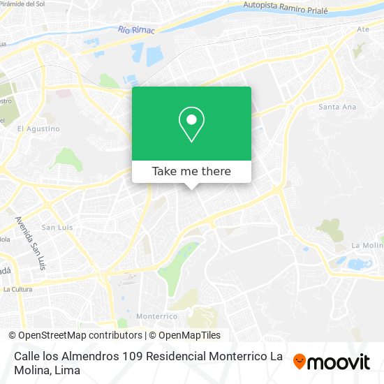 Calle los Almendros 109 Residencial Monterrico La Molina map
