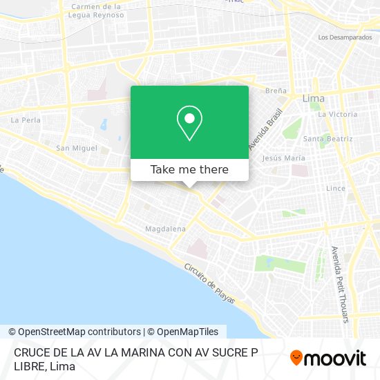 Mapa de CRUCE DE LA AV LA MARINA CON AV SUCRE  P LIBRE