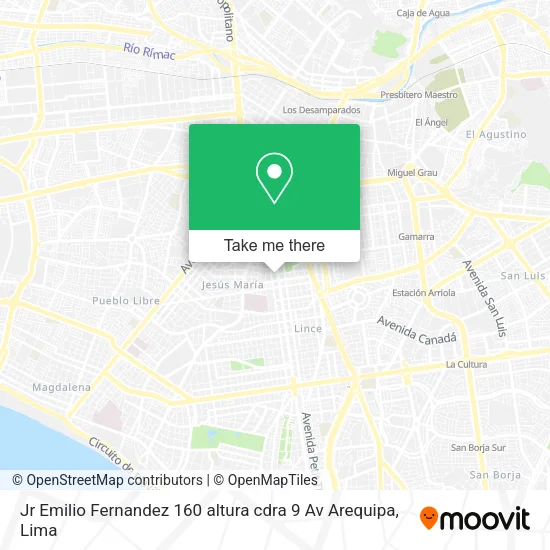 Mapa de Jr  Emilio Fernandez 160  altura  cdra  9 Av  Arequipa