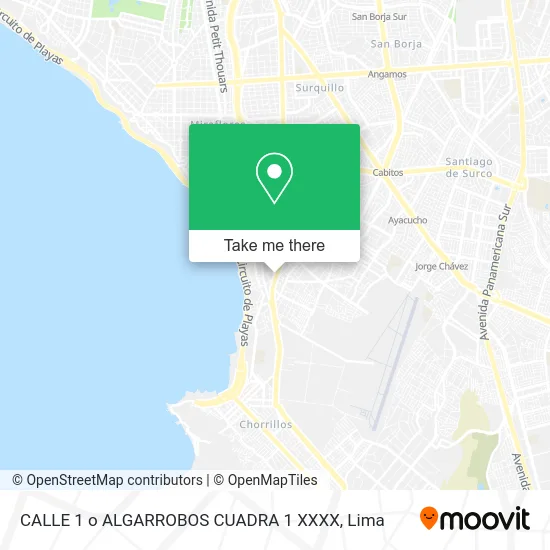 CALLE 1 o ALGARROBOS CUADRA 1 XXXX map