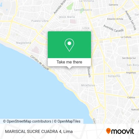 Mapa de MARISCAL SUCRE CUADRA 4