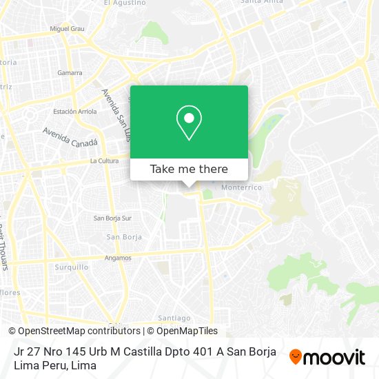 Jr  27 Nro  145 Urb M Castilla Dpto  401 A San Borja Lima Peru map