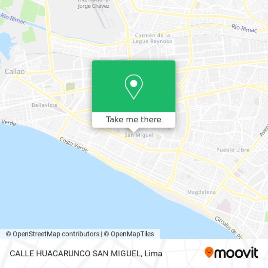 CALLE HUACARUNCO SAN MIGUEL map