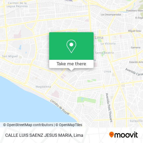 CALLE LUIS SAENZ JESUS MARIA map