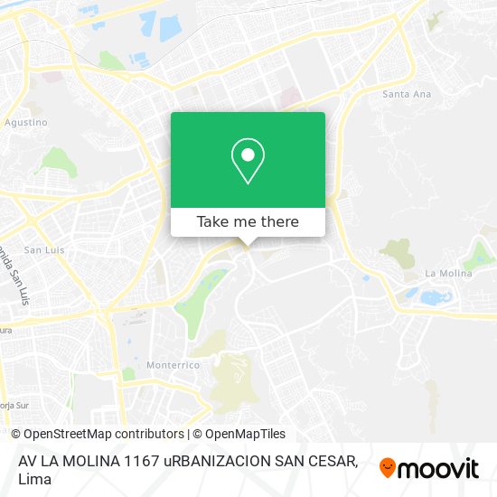 AV  LA MOLINA  1167 uRBANIZACION SAN CESAR map