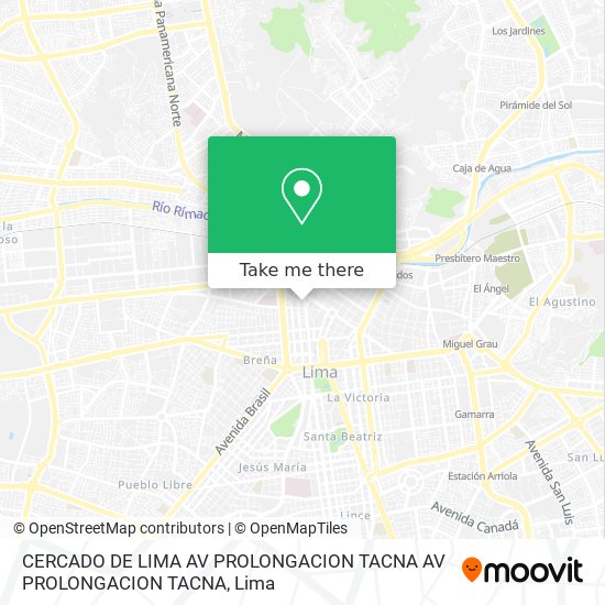 CERCADO DE LIMA  AV  PROLONGACION TACNA AV  PROLONGACION TACNA map