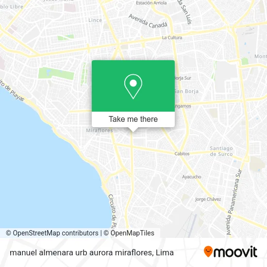Mapa de manuel almenara urb aurora miraflores