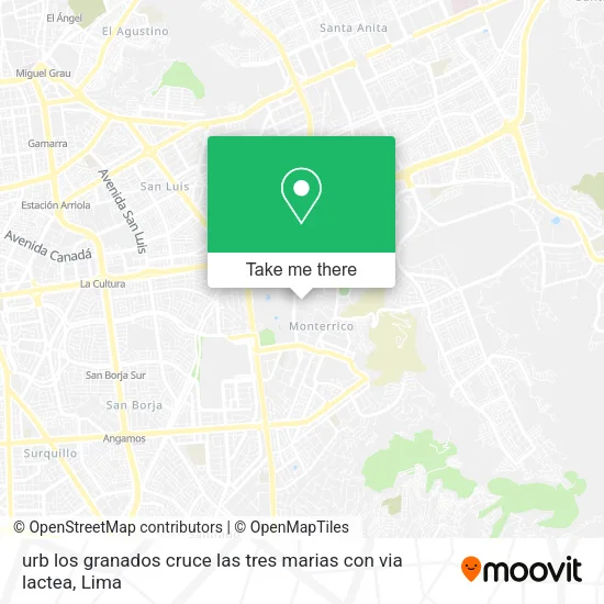Mapa de urb  los granados cruce las tres marias con via lactea