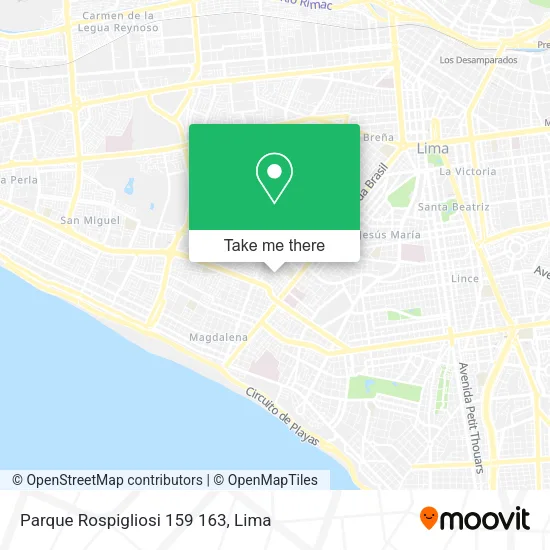 Mapa de Parque Rospigliosi 159   163