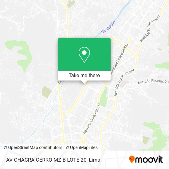 AV CHACRA CERRO MZ B LOTE 20 map