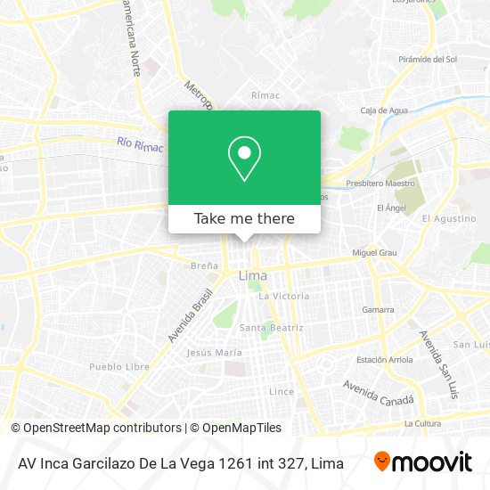AV  Inca Garcilazo De La Vega 1261 int 327 map