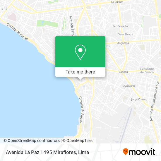 Avenida La Paz 1495 Miraflores map