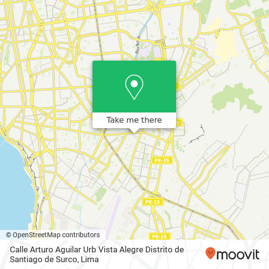 Mapa de Calle Arturo Aguilar  Urb  Vista Alegre  Distrito de Santiago de Surco