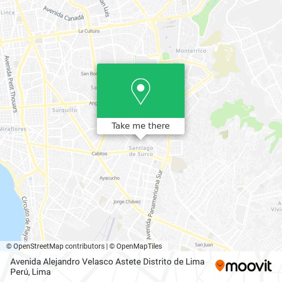 Avenida Alejandro Velasco Astete  Distrito de Lima  Perú map