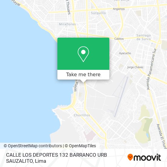 CALLE LOS DEPORTES 132 BARRANCO  URB SAUZALITO map