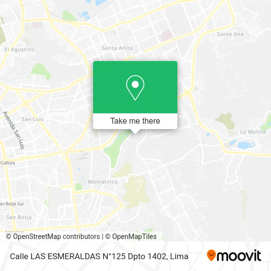 Mapa de Calle LAS ESMERALDAS N°125  Dpto  1402