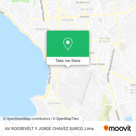 Mapa de AV ROOSEVELT Y JORGE CHAVEZ SURCO
