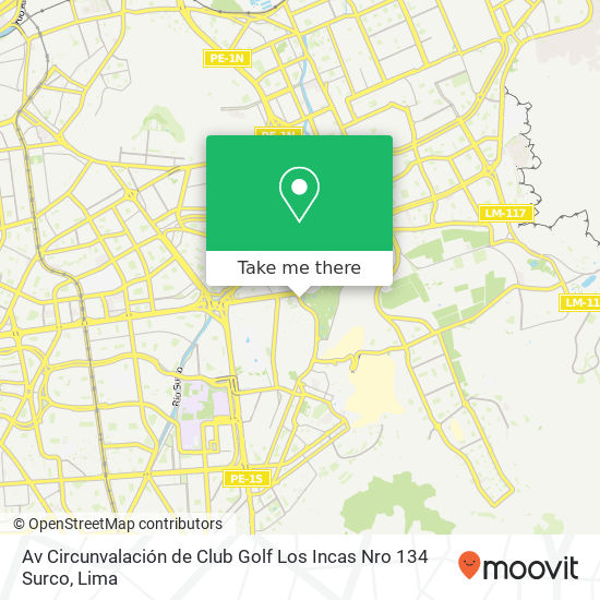 Av  Circunvalación de Club Golf Los Incas Nro  134   Surco map