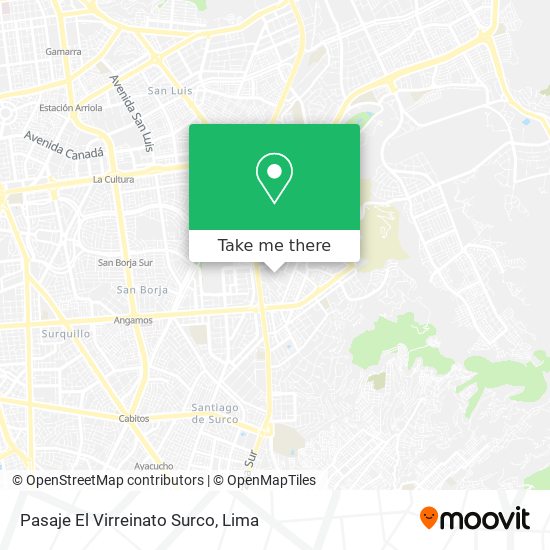 Pasaje El Virreinato Surco map