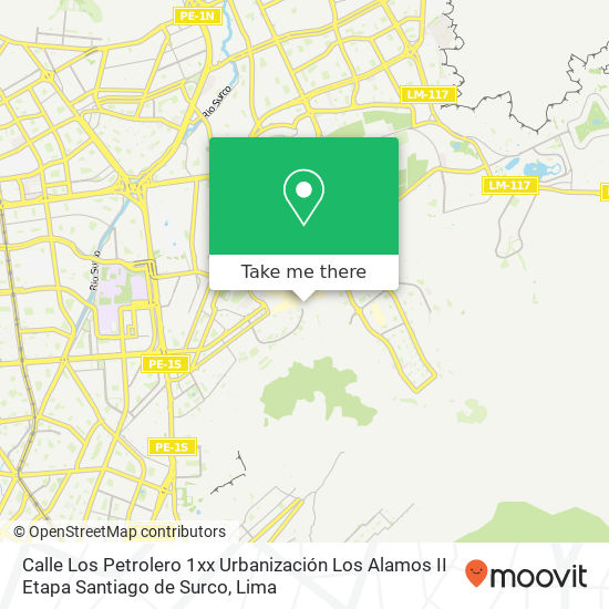 Mapa de Calle Los Petrolero 1xx   Urbanización Los Alamos II Etapa   Santiago de Surco