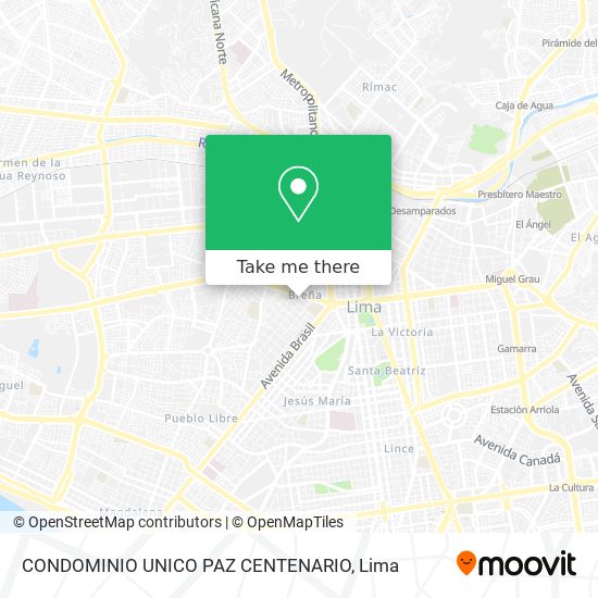 CONDOMINIO UNICO PAZ CENTENARIO map