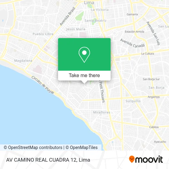 AV  CAMINO REAL  CUADRA 12 map