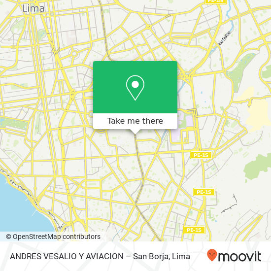 ANDRES VESALIO Y AVIACION – San Borja map