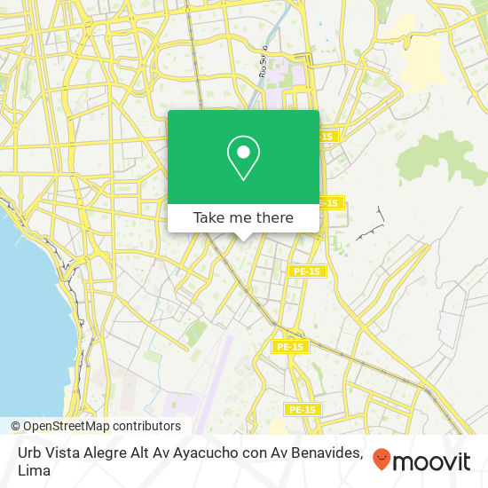 Urb  Vista Alegre  Alt Av  Ayacucho con Av  Benavides map