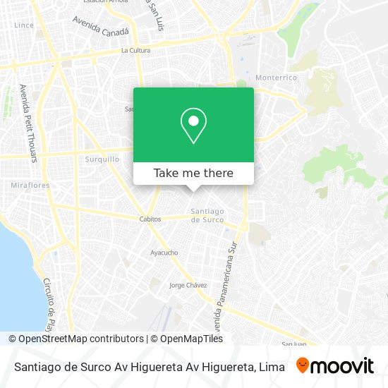 Mapa de Santiago de Surco  Av  Higuereta Av  Higuereta