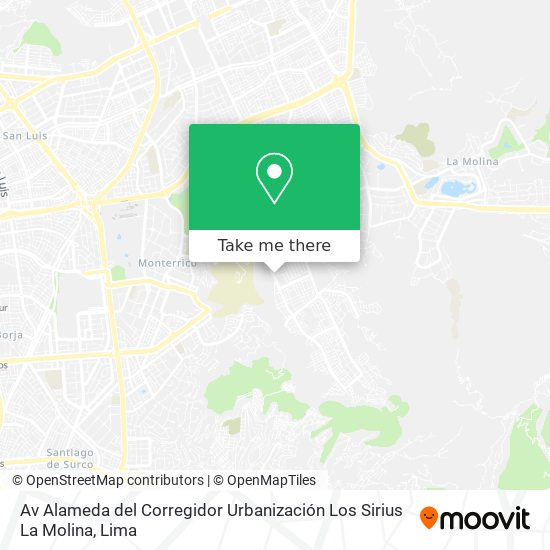 Av  Alameda del Corregidor  Urbanización Los Sirius  La Molina map