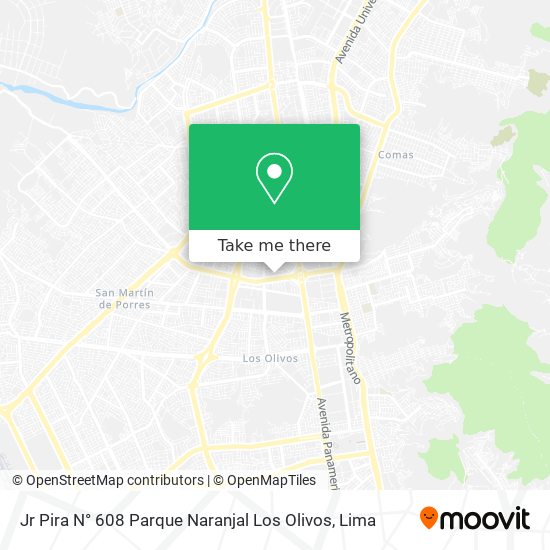 Jr Pira  N° 608 Parque Naranjal Los Olivos map