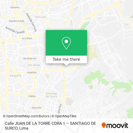 Mapa de Calle JUAN DE LA TORRE CDRA  1 – SANTIAGO DE SURCO