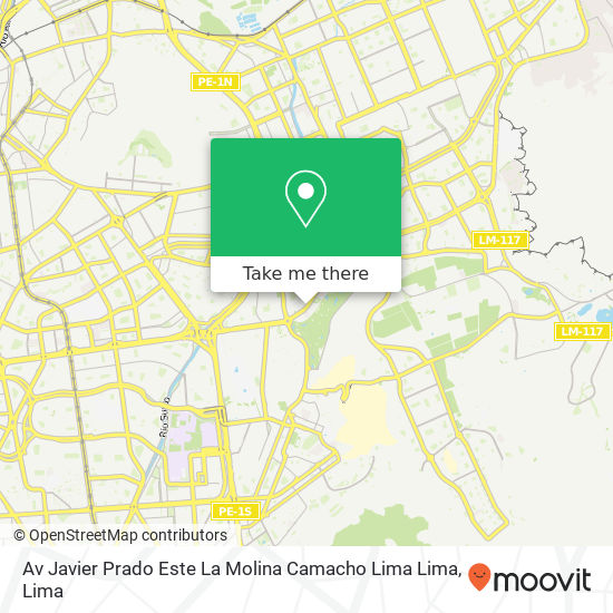 Av  Javier Prado Este La Molina  Camacho  Lima  Lima map