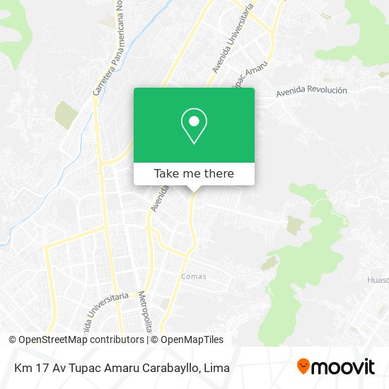 Mapa de Km 17 Av  Tupac Amaru   Carabayllo