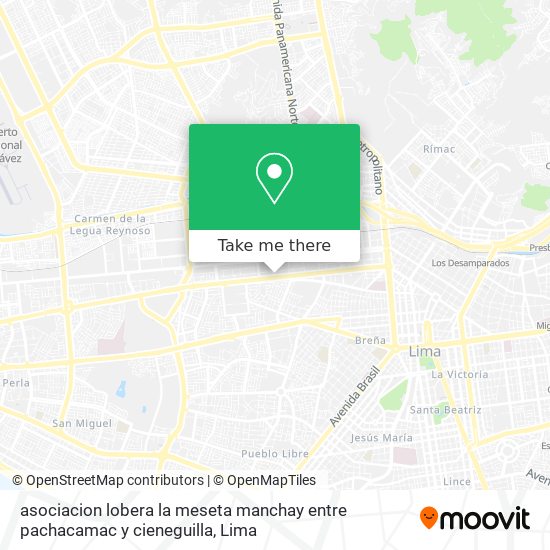 asociacion lobera la meseta manchay entre pachacamac y cieneguilla map