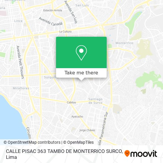 CALLE PISAC 363  TAMBO DE MONTERRICO  SURCO map
