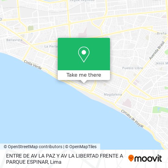 Mapa de ENTRE DE AV LA PAZ Y AV LA LIBERTAD  FRENTE A PARQUE ESPINAR