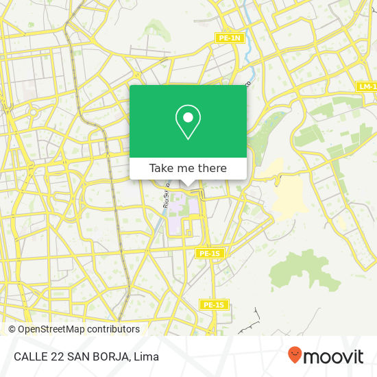 CALLE 22 SAN BORJA map