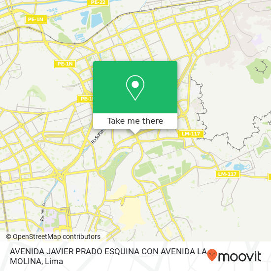 Mapa de AVENIDA JAVIER PRADO ESQUINA CON AVENIDA LA MOLINA