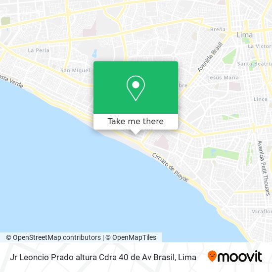 Mapa de Jr Leoncio Prado  altura Cdra 40 de Av  Brasil